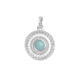 [920361EX0650PL] COLGANTE RONDE AMAZONITA SILVER